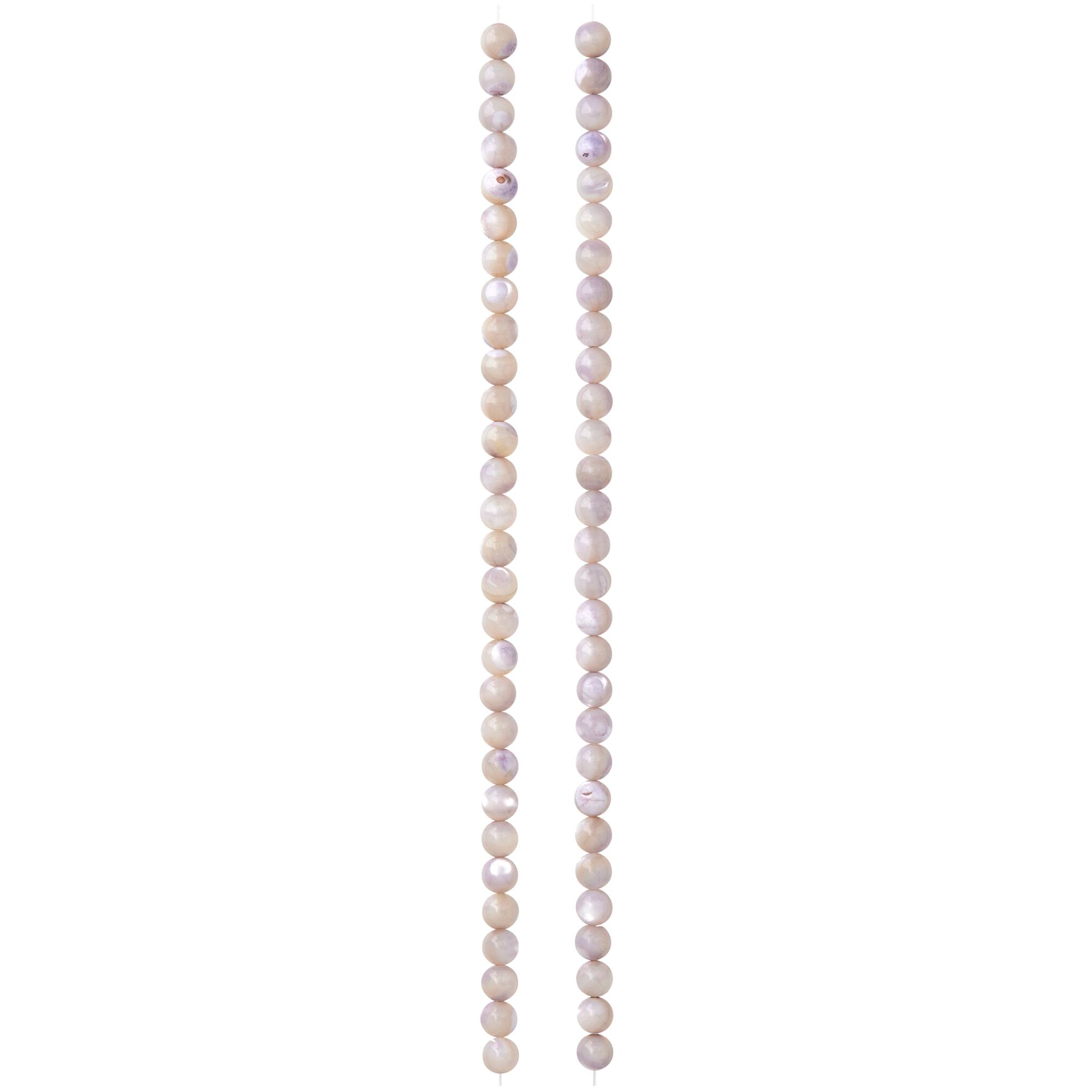 Light Gray Mother of Pearl Round Beads, 4mm by Bead Landing™
